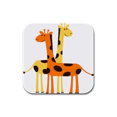 Giraffe Africa Safari Wildlife Rubber Square Coaster (4 Pack)  by Sudhe