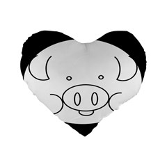Pig Logo Standard 16  Premium Flano Heart Shape Cushions by Sudhe