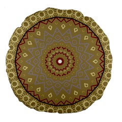 Mandala Art Ornament Pattern Large 18  Premium Round Cushions by Sudhe