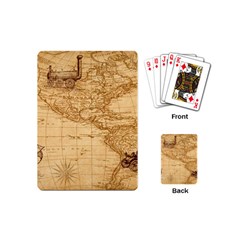 Map Discovery America Ship Train Playing Cards (mini) by Sudhe