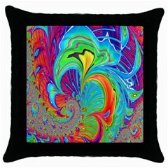 Fractal Art Psychedelic Fantasy Throw Pillow Case (black) by Sudhe