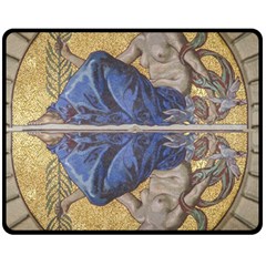 Mosaic Painting Glass Decoration Fleece Blanket (medium)  by Sudhe