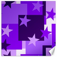 Purple Stars Pattern Shape Canvas 12  X 12 