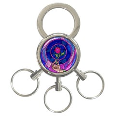 Enchanted Rose Stained Glass 3-ring Key Chains by Sudhe