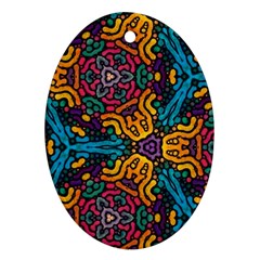 Grubby Colors Kaleidoscope Pattern Oval Ornament (two Sides) by Pakrebo