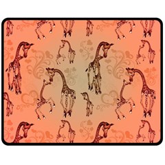 Cute Giraffe Pattern Fleece Blanket (medium)  by FantasyWorld7