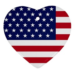 American Flag Heart Ornament (two Sides) by Valentinaart