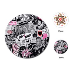 Feminism Collage  Playing Cards (round) by Valentinaart