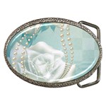Wonderful Roses In Soft Colors Belt Buckles Front