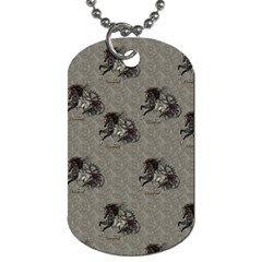 Awesome Steampunk Horse With Wings, Wonderful Pattern Dog Tag (two Sides) by FantasyWorld7