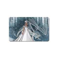 Wonderful Girl With Ice Dragon Magnet (name Card) by FantasyWorld7