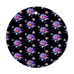 Flowers Pattern Background Lilac Ornament (round)