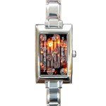 Music Notes Sound Musical Audio Rectangle Italian Charm Watch Front