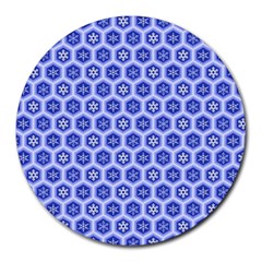 Hexagonal Pattern Unidirectional Blue Round Mousepads