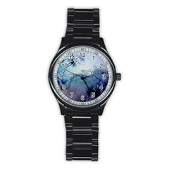 Wonderful Elegant Floral Design Stainless Steel Round Watch by FantasyWorld7