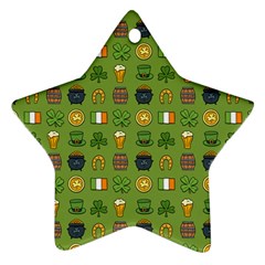 St Patricks Day Pattern Star Ornament (two Sides) by Valentinaart