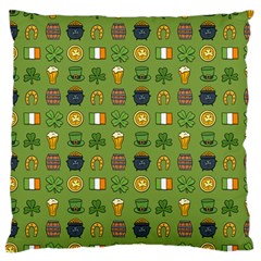 St Patricks Day Pattern Large Cushion Case (two Sides) by Valentinaart