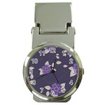Purple flowers Money Clip Watches