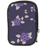 Purple flowers Compact Camera Leather Case