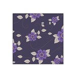 Purple flowers Satin Bandana Scarf