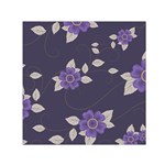 Purple flowers Small Satin Scarf (Square)