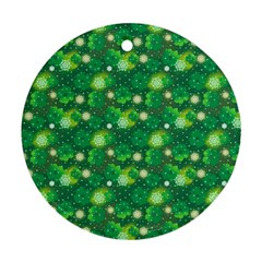 Leaf Clover Star Glitter Seamless Ornament (round)