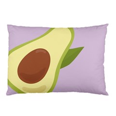 Light Green Retro Avocado Pattern On Pastel Violet Background Pillow Case by genx