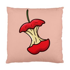 Red Apple Core Funny Retro Pattern Half Eaten On Pastel Orange Background Standard Cushion Case (two Sides) by genx