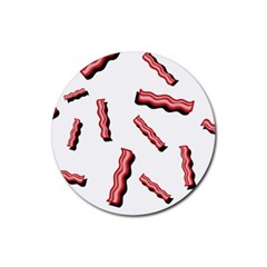 Funny Bacon Slices Pattern Infidel Red Meat Rubber Round Coaster (4 Pack) by genx