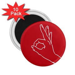 A-ok Perfect Handsign Maga Pro-trump Patriot On Maga Red Background 2 25  Magnets (10 Pack)  by snek