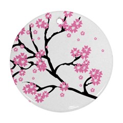Blossoms Branch Cherry Floral Ornament (round)