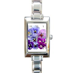 Pansy Isolated Violet Nature Rectangle Italian Charm Watch by Pakrebo