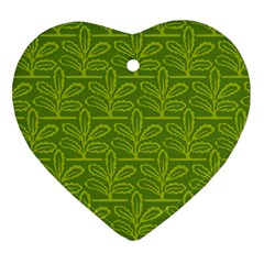 Oak Tree Nature Ongoing Pattern Heart Ornament (two Sides) by Mariart