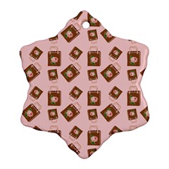 Shopping Bag Pattern Pink Snowflake Ornament (two Sides) by snowwhitegirl