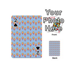 Cotton Candy Pattern Blue Playing Cards 54 (mini) by snowwhitegirl