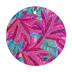 Leaves Tropical Reason Stamping Ornament (round)