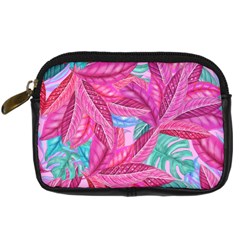 Leaves Tropical Reason Stamping Digital Camera Leather Case by Pakrebo