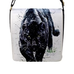 Panther Flap Closure Messenger Bag (l) by kot737