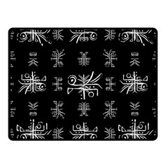 Black And White Ethnic Design Print Fleece Blanket (small) by dflcprintsclothing
