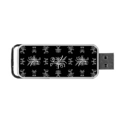 Black And White Ethnic Design Print Portable Usb Flash (one Side) by dflcprintsclothing