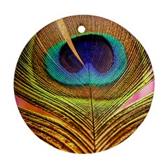 Peacock Feather Bird Colorful Ornament (round)