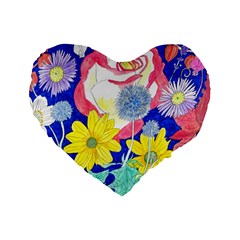 London Flora  Standard 16  Premium Flano Heart Shape Cushions by okhismakingart