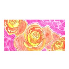 Orange Roses Watercolor Satin Wrap by okhismakingart