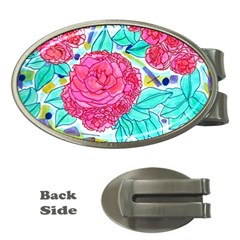 Roses And Movie Theater Carpet Money Clips (oval)  by okhismakingart