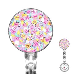 Candy Hearts (sweet Hearts-inspired) Stainless Steel Nurses Watch by okhismakingart