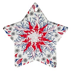 Flaming Sun Abstract Star Ornament (two Sides) by okhismakingart