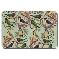 Vintage Birds Large Doormat  by Valentinaart