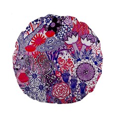 Floral Jungle Purple Standard 15  Premium Flano Round Cushions by okhismakingart
