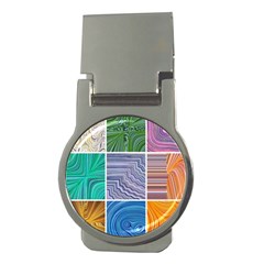 Electric Field Art Collage I Money Clips (round)  by okhismakingart