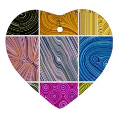 Electric Field Art Collage Ii Heart Ornament (two Sides) by okhismakingart